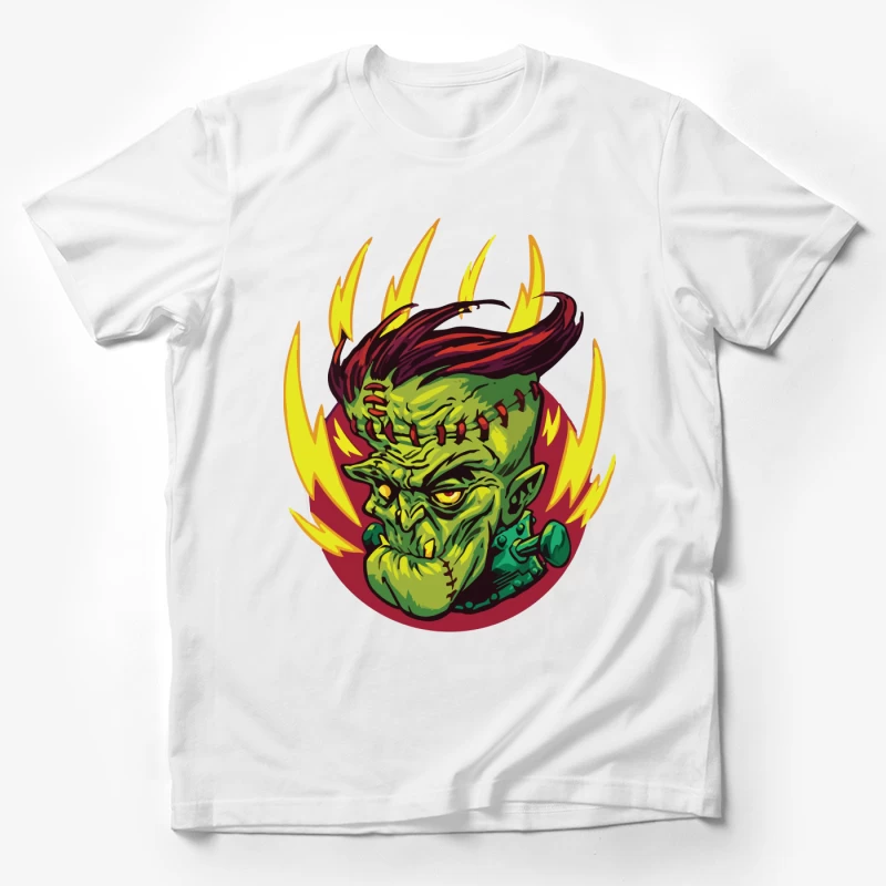 Colorful Cartoon Frankenstein Monster Illustration Male T-Shirt