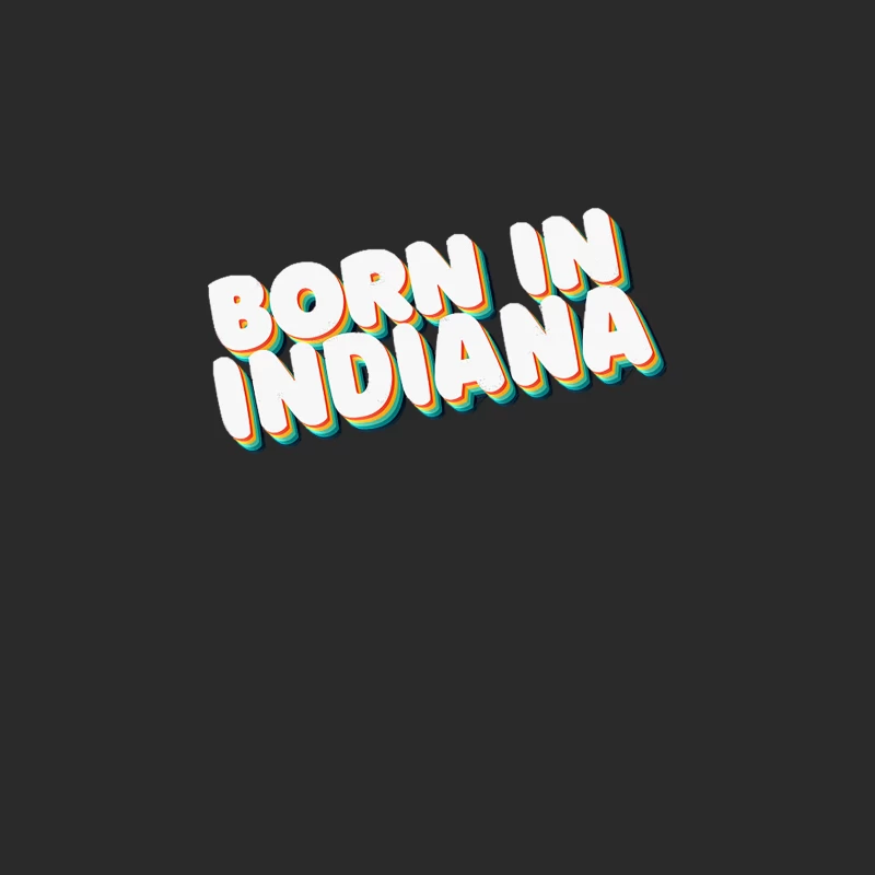 Born In Indiana - 80_s Retro Style Typographic Design Baseball Cap