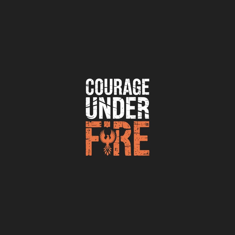 Phoenix Fire Typography with Distressed Orange Text Design Bucket Hat