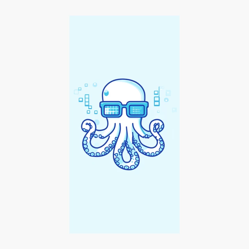 Smart Digital Octopus with Data Glasses iPhone Case