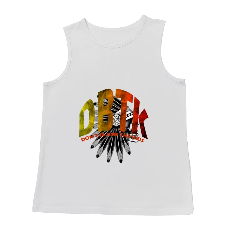 DBTK Logo Design Featuring Feathers and Skull Male Tank Top
