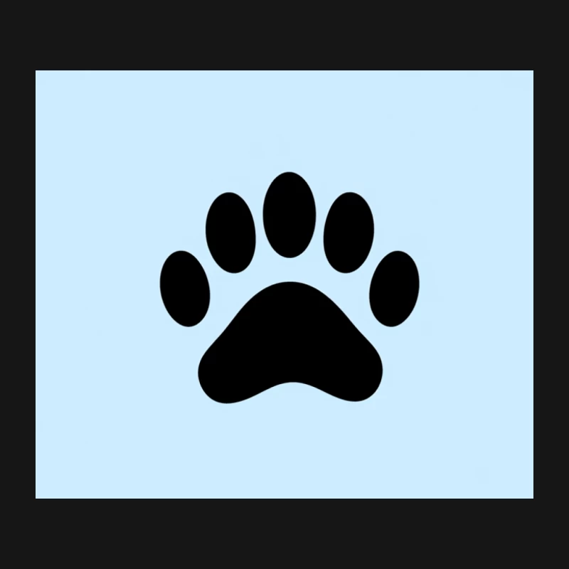 Pet Paw Print Icon on Blue Background Mouse Pad