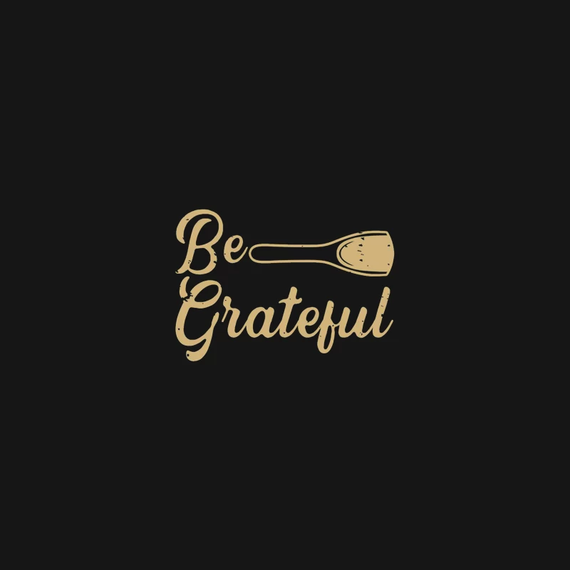 Be Grateful: Motivational Gold Typography with Spoon Desk Mat