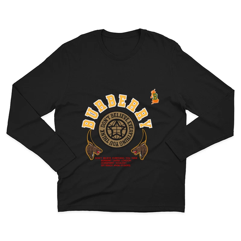 Burberry Grafikdesign mit Stierköpfen Herren Langarm T-Shirt