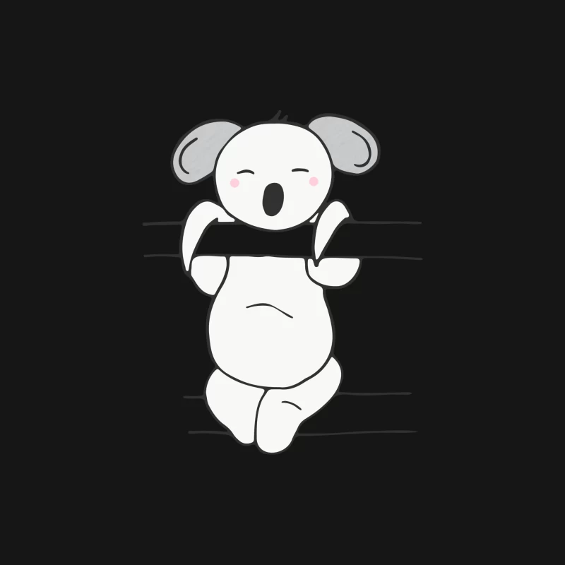 Koala mignon bâillant Homme Manches Longues T-Shirt