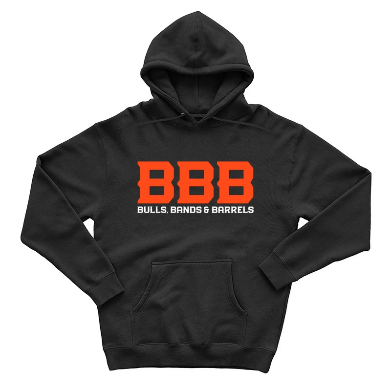 Orange BBB (Bulls Bands & Barrels) Western Event Logo Design Male Pullover Hoodie