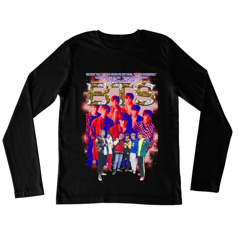 BTS Group Members and Name Meaning Female Long Sleeve T-Shirt