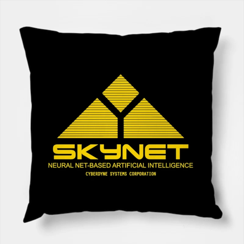 Skynet Corporate Logo - Cyberdyne Systems AI Technology Throw Pillow