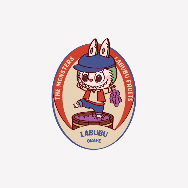 Labubu Traubenmonster Illustration Damen T-Shirt