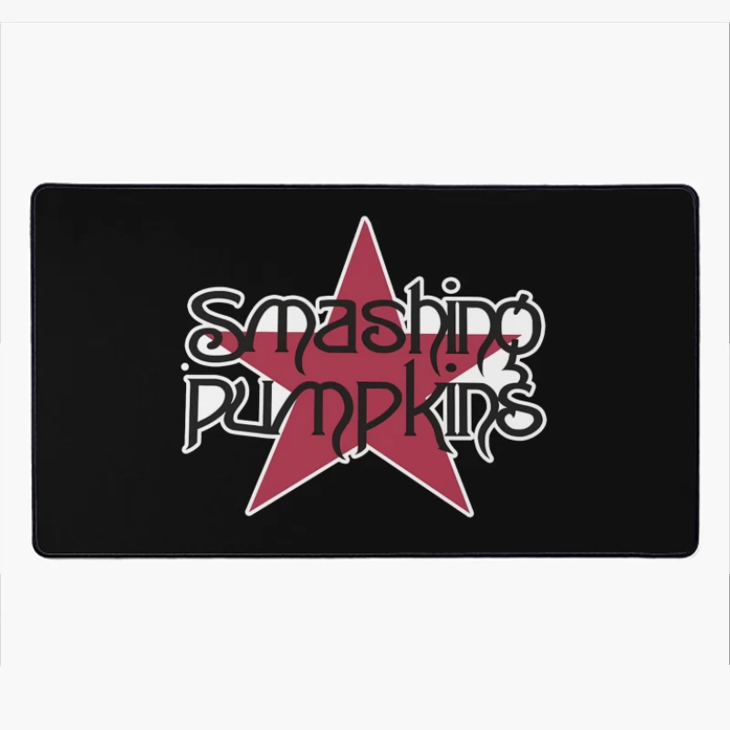 Smashing Pumpkins Alternative Rock Band Logo with Red Star Desk Mat