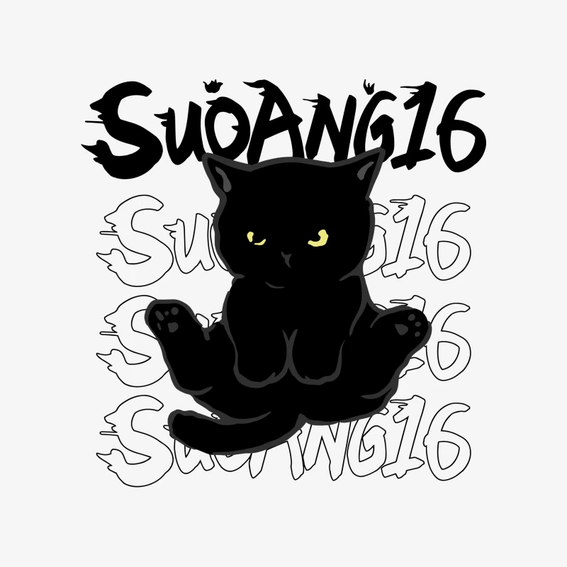 Niedliche schwarze Katze Illustration Herren Pullover Sweatshirt