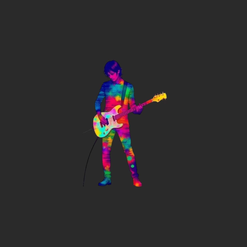 Colorful Musician Playing Electric Guitar Baseball Cap