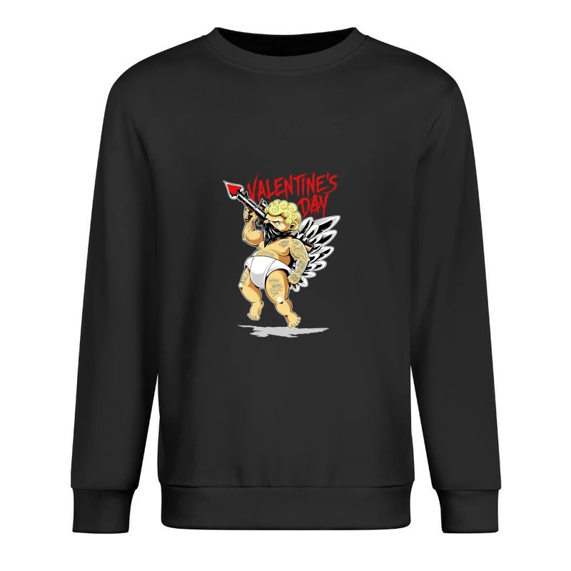 Verstörender Valentins-Engel mit Waffe Herren Pullover Sweatshirt