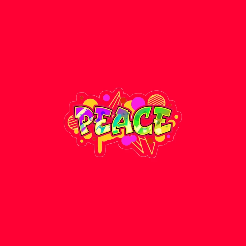 Colorful Peace Graffiti Design Desk Mat