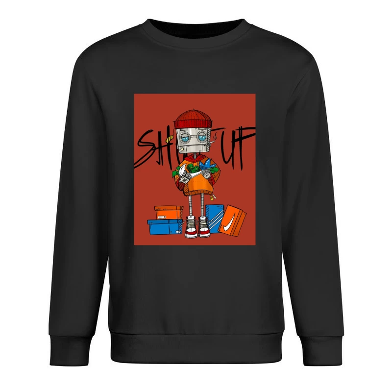 Streetwear Robot Male Pullover Sweatshirt