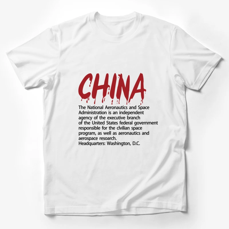 NASA-Information mit China-Schriftzug Herren T-Shirt