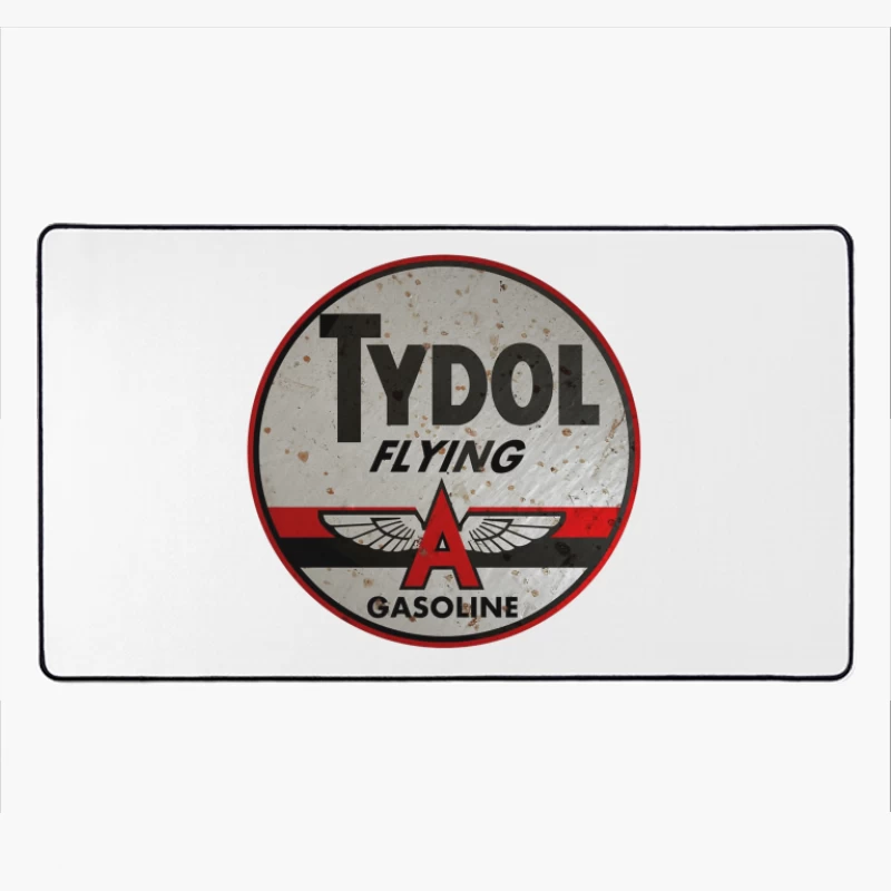 Vintage Tydol Flying A Gasoline Station Logo Sign Desk Mat