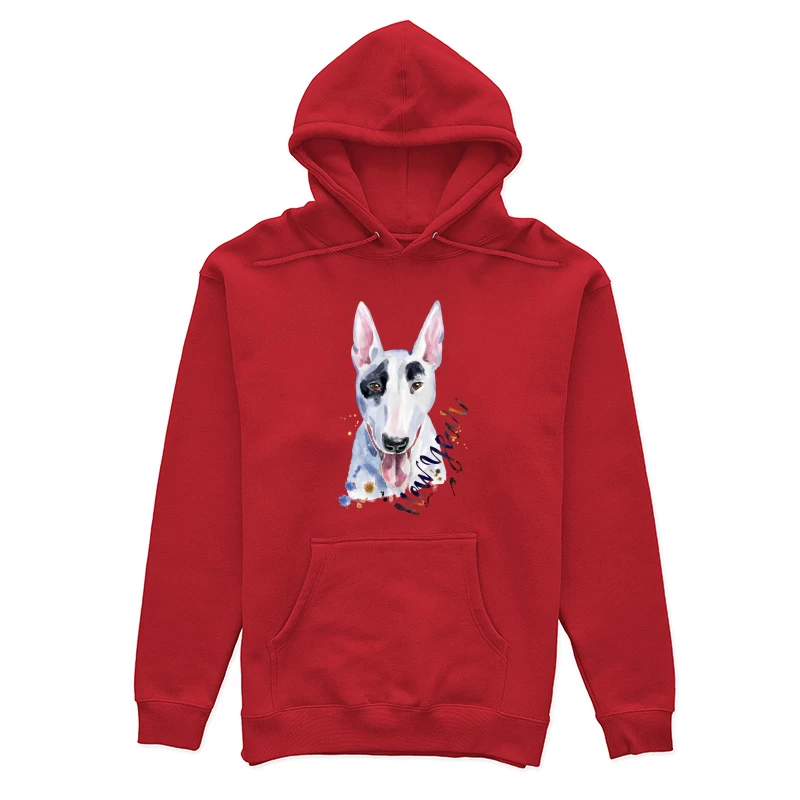Aquarelle de Bull Terrier pour le Nouvel An Femme Sweat à capuche
