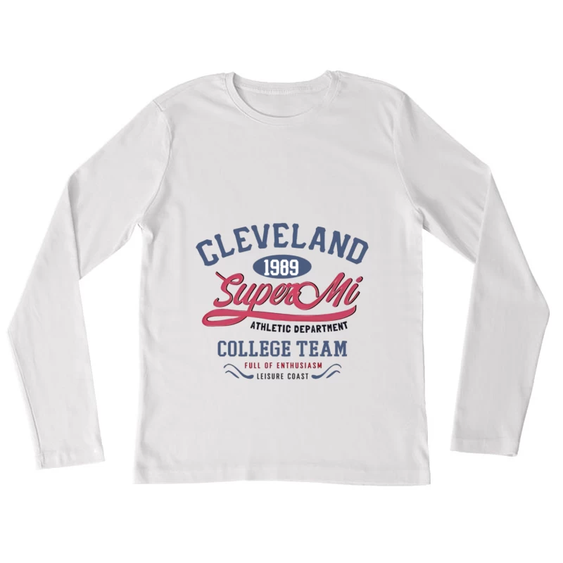Design de l'Équipe Collégiale Cleveland Super Mi Femme Manches Longues T-Shirt