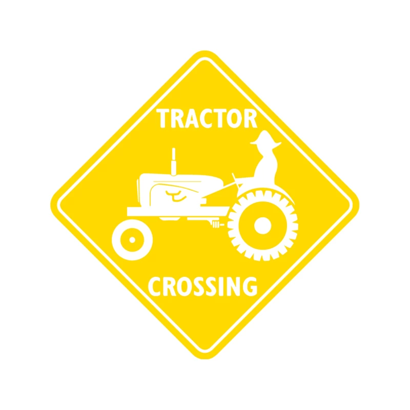 Tractor Crossing Farmer_s Road Warning Sign Tapestry
