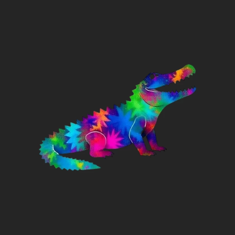 Rainbow Tie-Dye Dinosaur Digital Art Female Pullover Sweatshirt