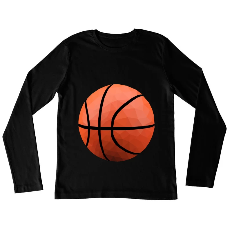 Polygonaler Basketball Clipart Damen Langarm T-Shirt