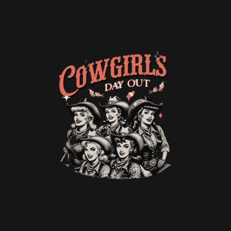 Cowgirls-Tagesausflug Illustration Herren Langarm T-Shirt