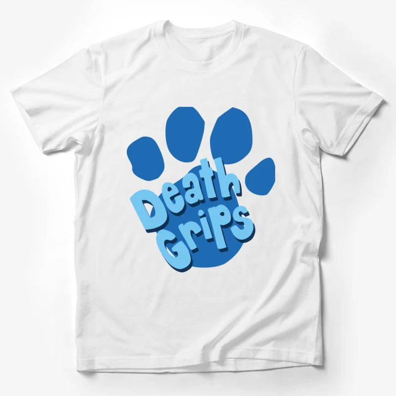 Death Grips Blue Paw Print Logo Design Male T-Shirt