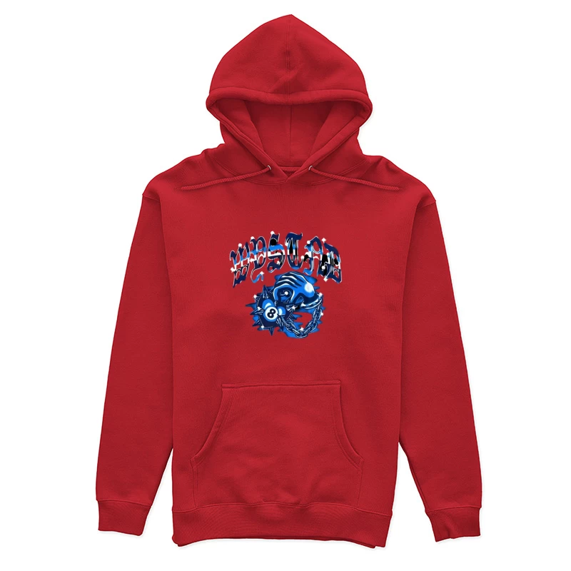 West Coast Stil mit blauer Hand und Totenkopf Damen Pullover Hoodie