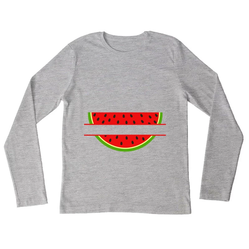 Logo de pastèque coloré et moderne Femme Manches Longues T-Shirt