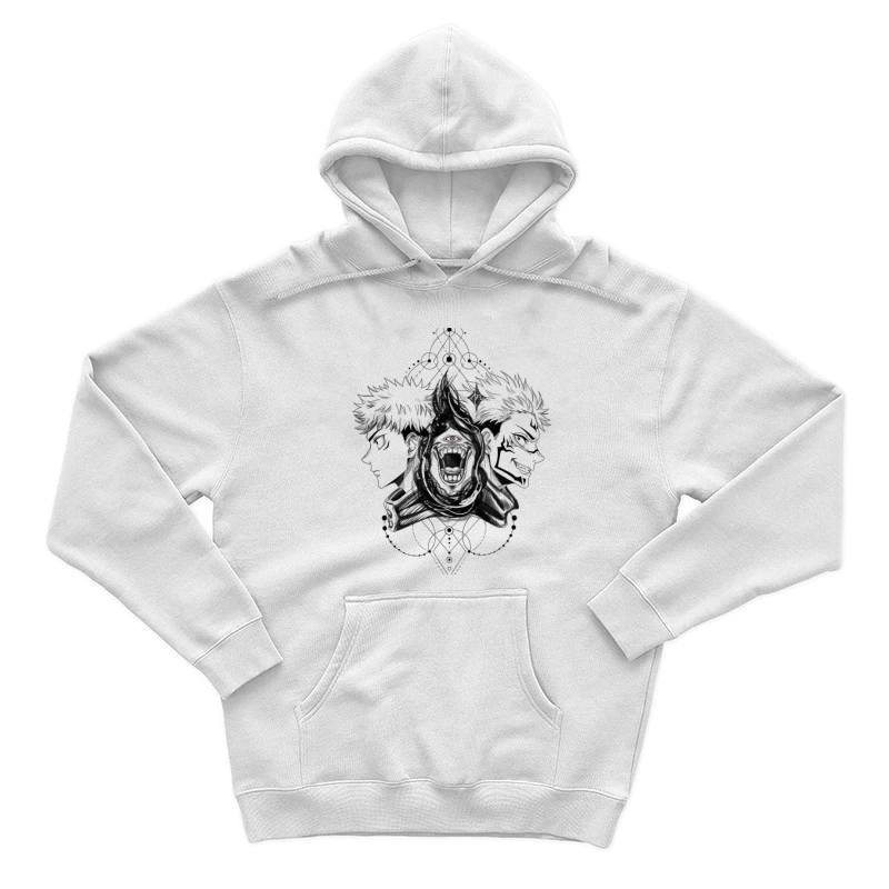Schwarze Anime-Silhouette mit Dämon Herren Pullover Hoodie