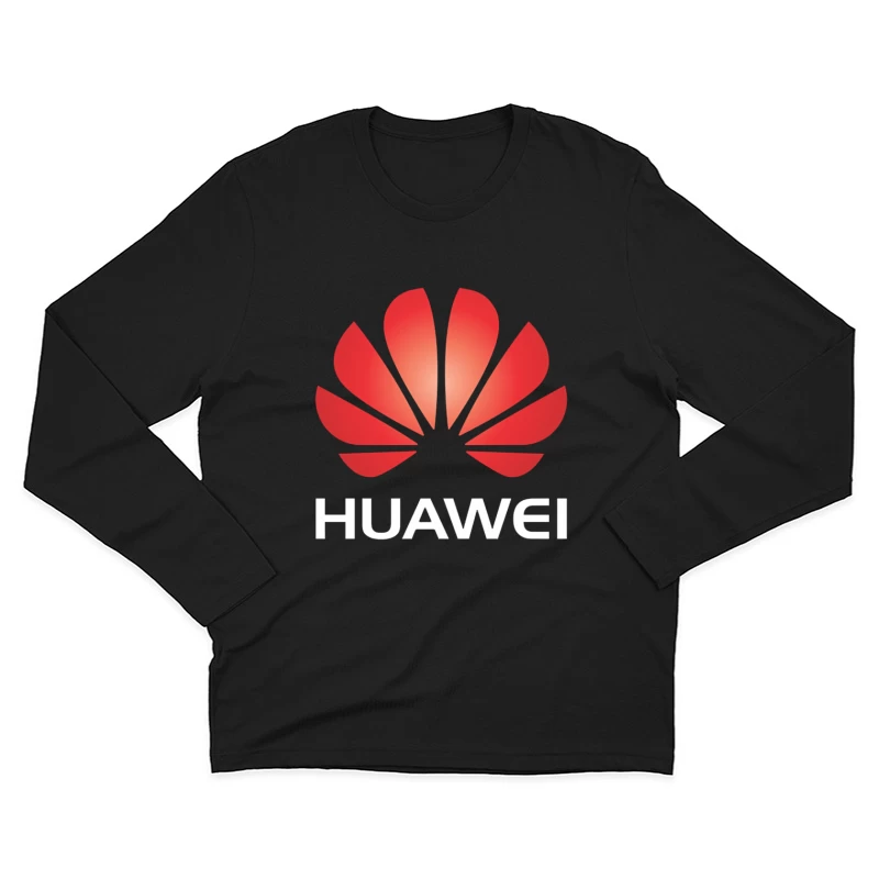 Huawei Red Corporate Logo Design Male Long Sleeve T-Shirt