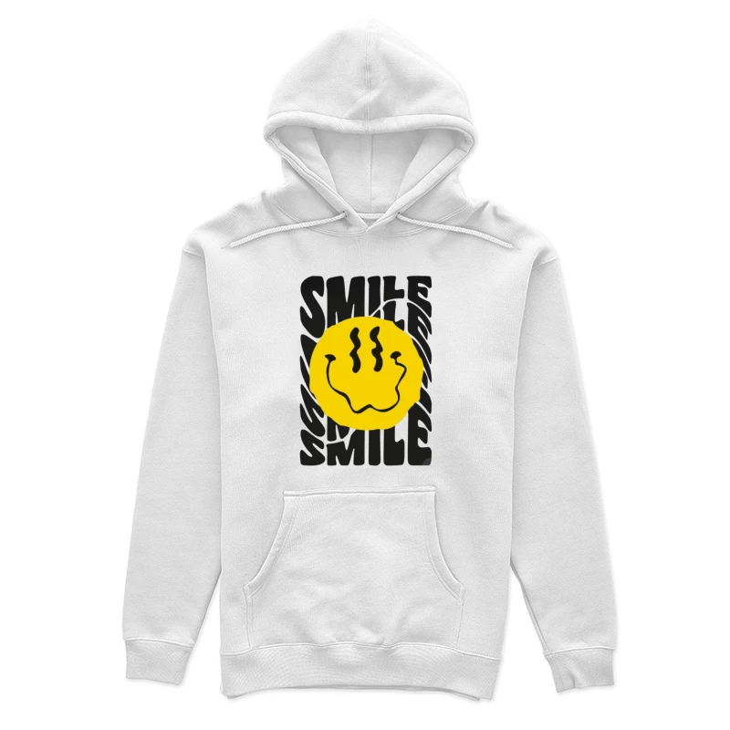 Lächelndes Gesicht auf gelbem Kreis Damen Pullover Hoodie