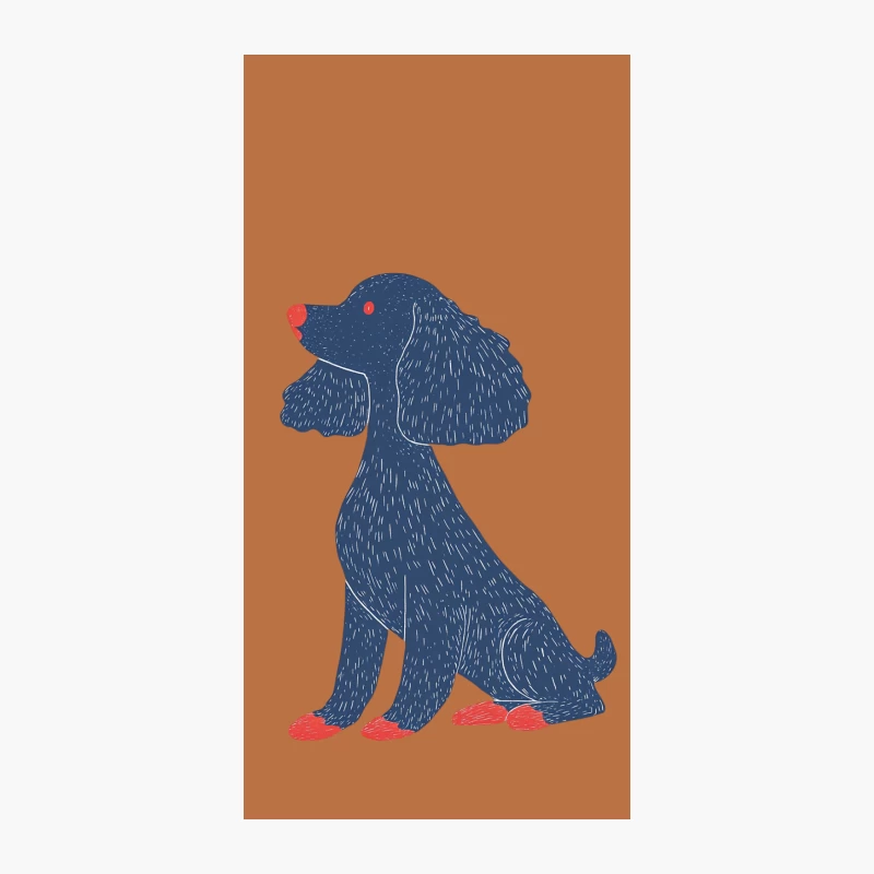 Adorable Blue Cartoon Dog Illustration iPhone Case