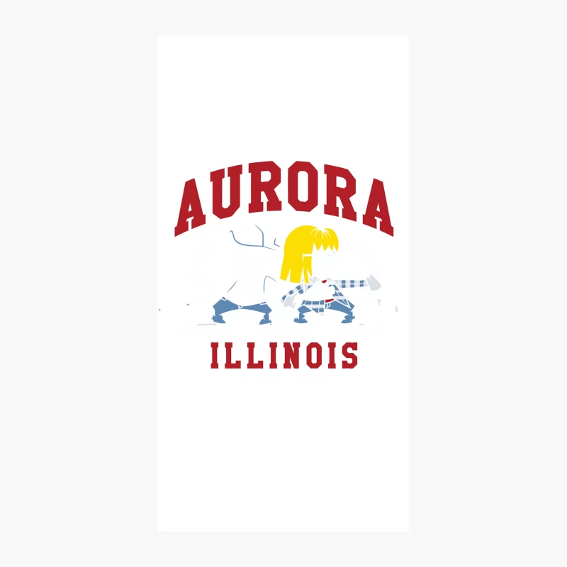 Aurora Illinois Ice Skating Mascot Logo iPhone Case