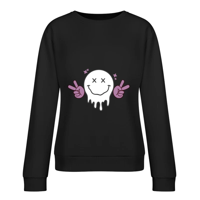 Visage souriant cool et fondu Femme Sweat-shirt à enfiler