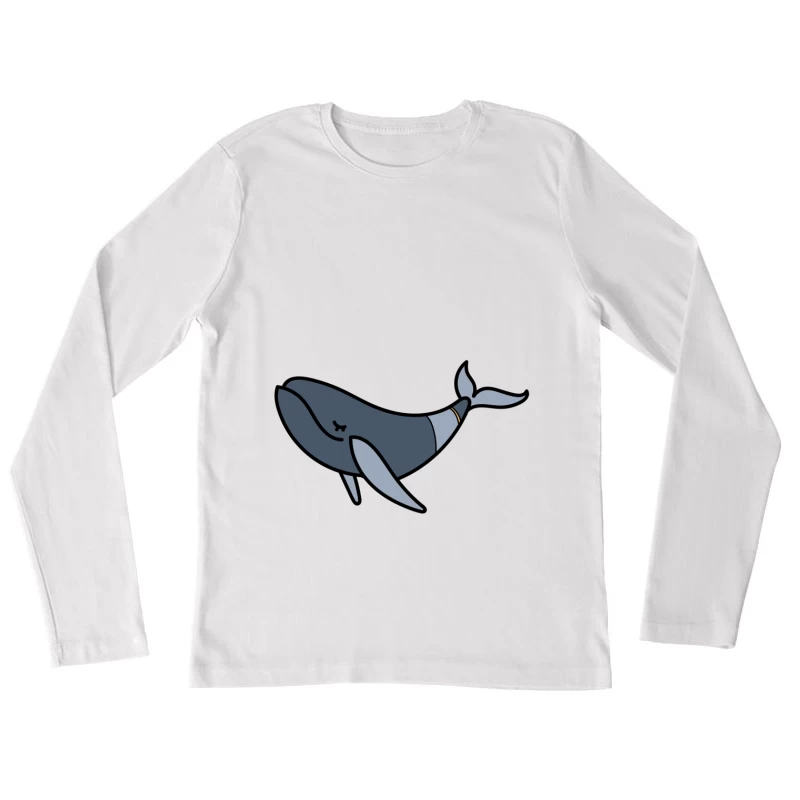 Baleine Heureuse Illustrée Femme Manches Longues T-Shirt