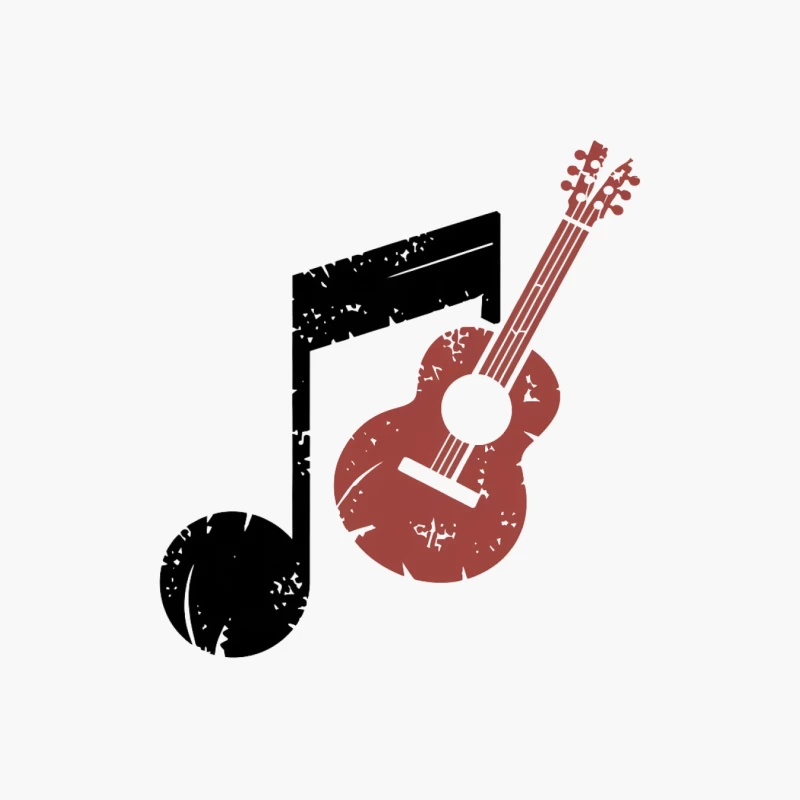 Musical Symbol with Guitar and Note Cotton Tote Bag