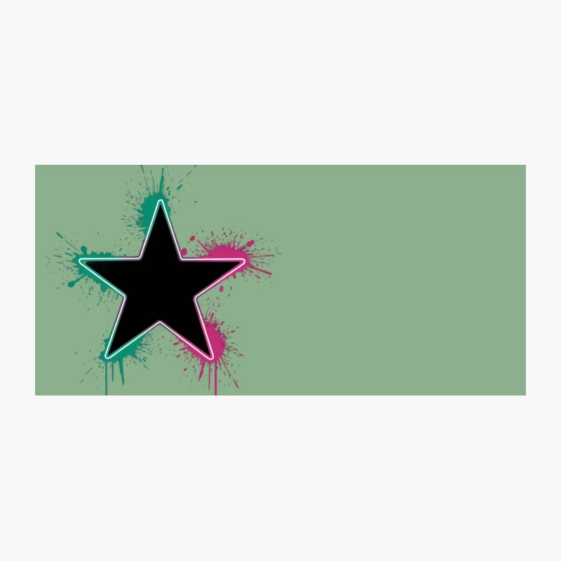 Neon Graffiti Star with Green and Pink Splash Coffee Mug
