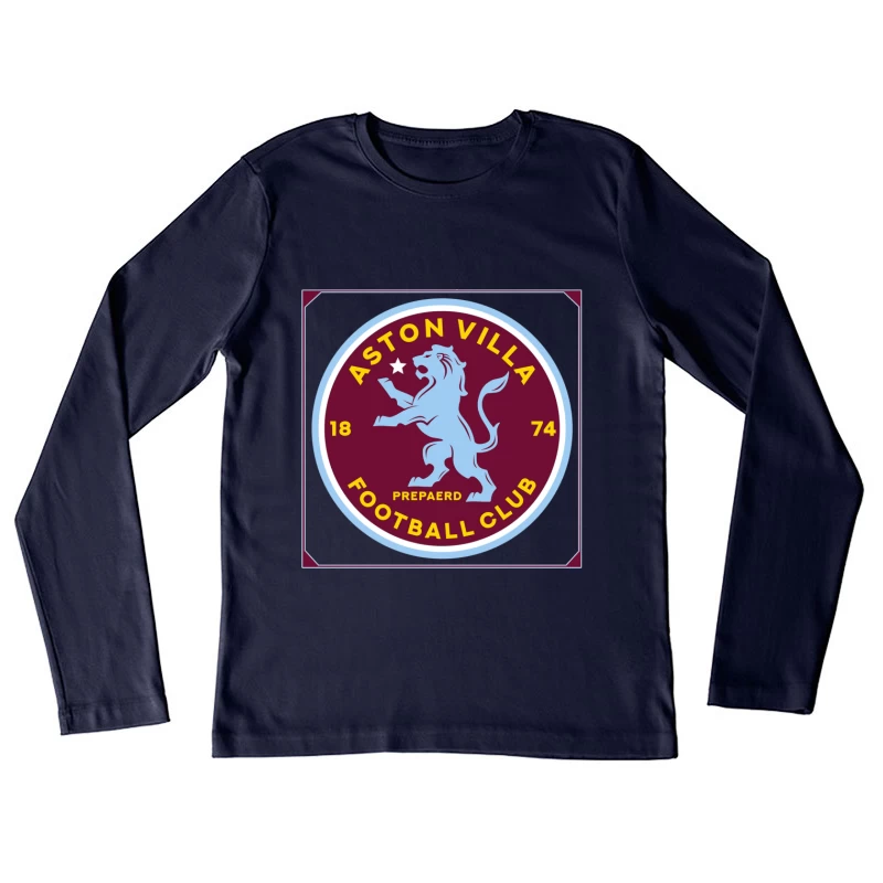 Aston Villa Football Club Historic Crest with Rampant Lion Female Long Sleeve T-Shirt