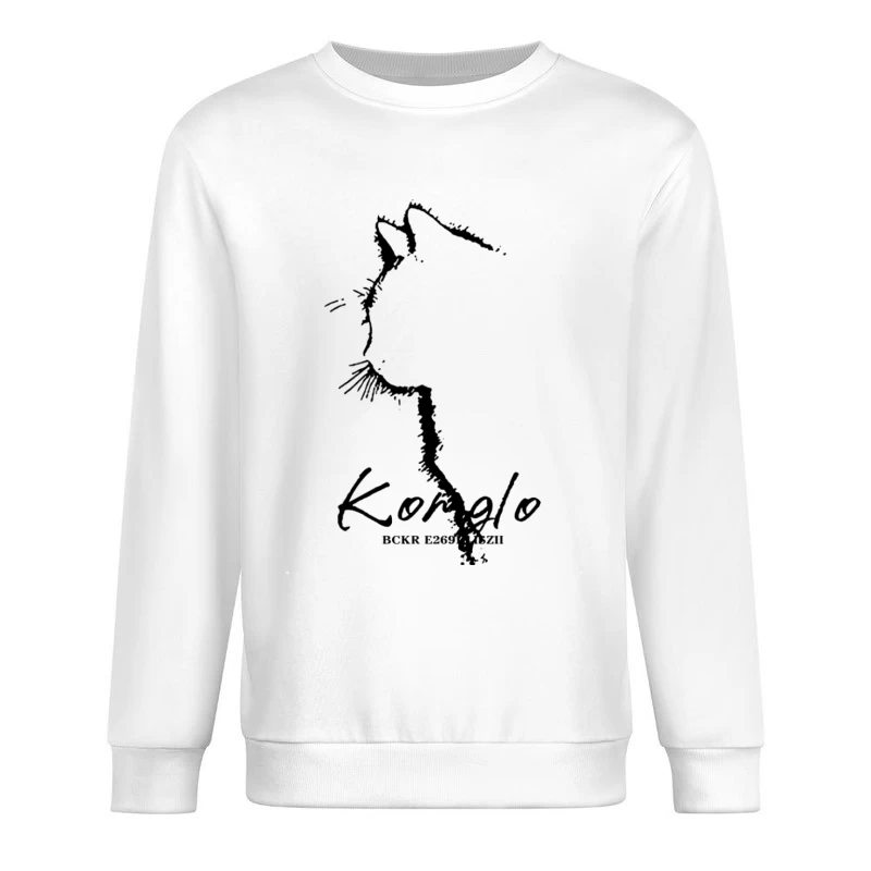 Katzenumriss-Kunstdesign Herren Pullover Sweatshirt