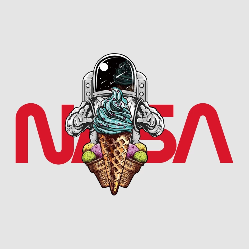 Astronaut mit Eis und NASA-Design Damen Pullover Hoodie