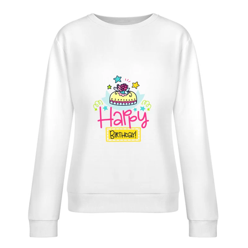 Geburtstagskarte mit Kuchen und Sterne Damen Pullover Sweatshirt