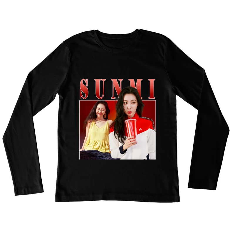 Two Young Women in Contrasting Yellow and Red Sporty Fashion Shoot Female Long Sleeve T-Shirt