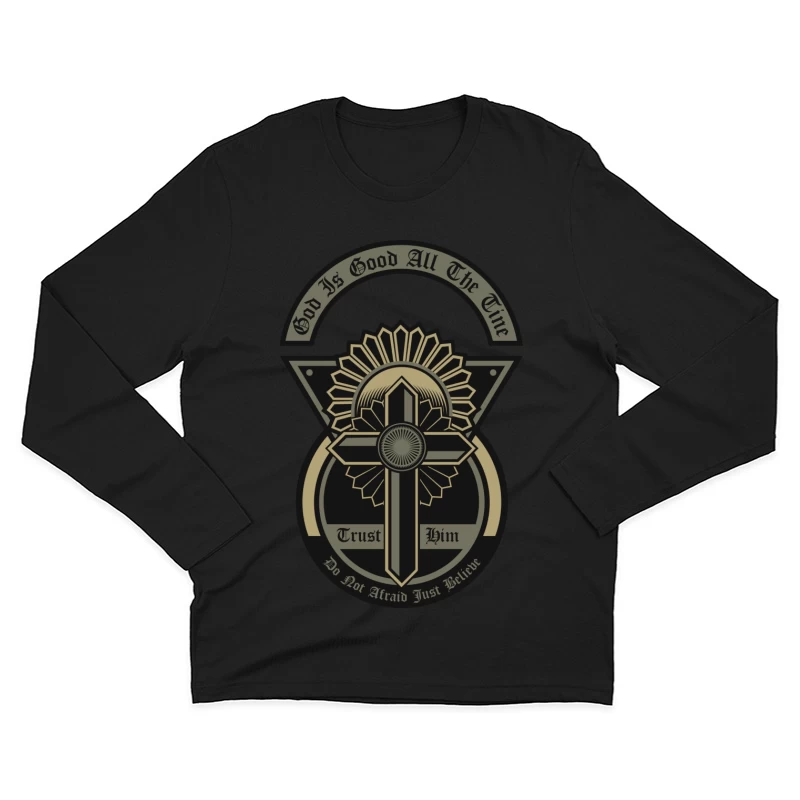 Croix Religieuse: Foi et Confiance Homme Manches Longues T-Shirt