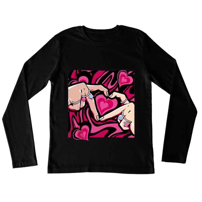 Herzliche Hände und Schmuck Damen Langarm T-Shirt