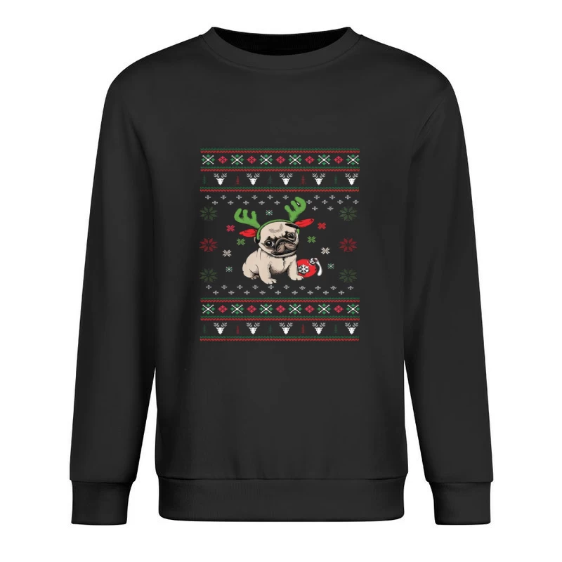 Chien de Noël avec bois de renne Homme Sweat-shirt à enfiler