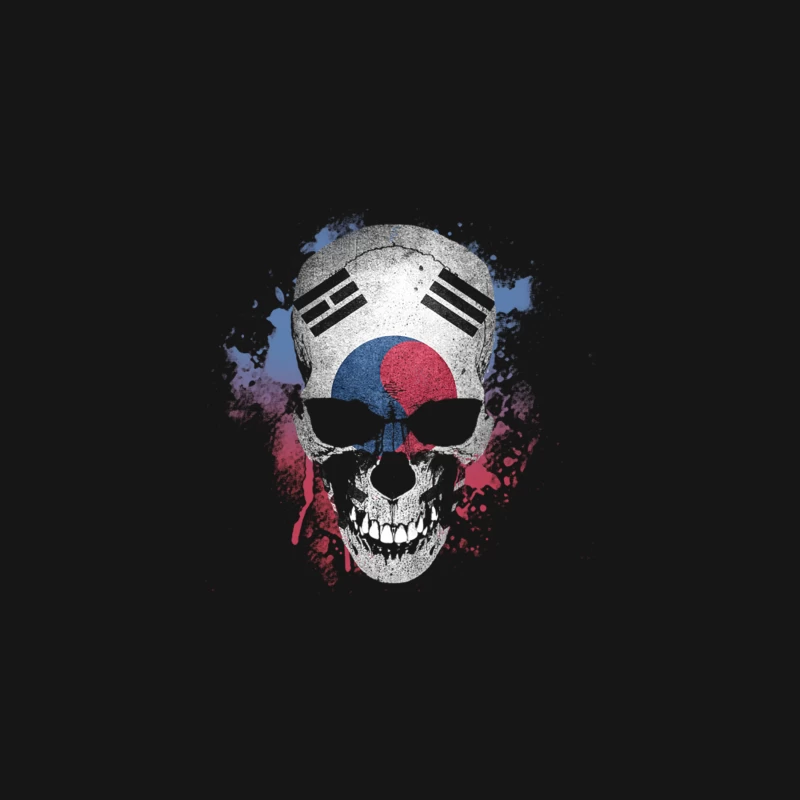 South Korea Flag Skull Desk Mat