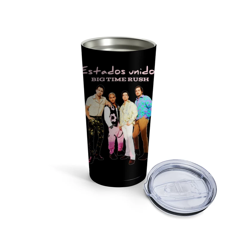 90s Boy Band Big Time Rush in Colorful Fashion Photoshoot Travel Mug