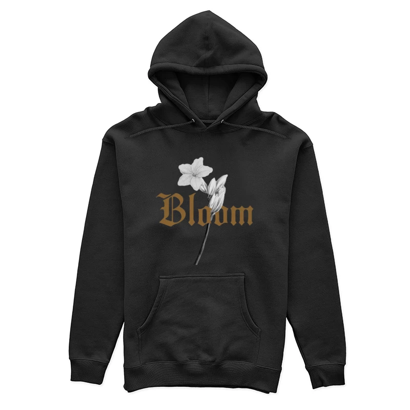 Blume und Gotik-Schrift Damen Pullover Hoodie